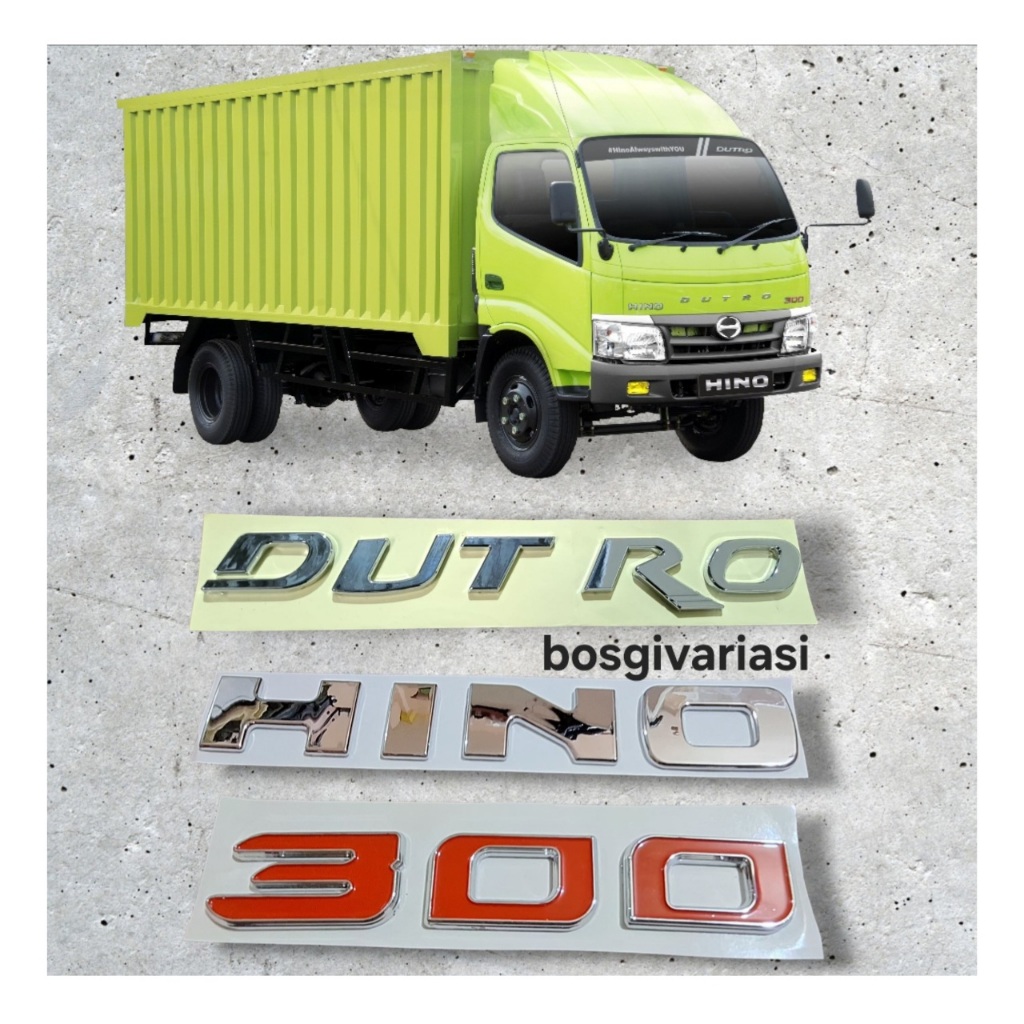 Emblem dutro hino 300 timbul chrome / emblem hino dutro sudah ada prekatnya / hino 300 dutro
