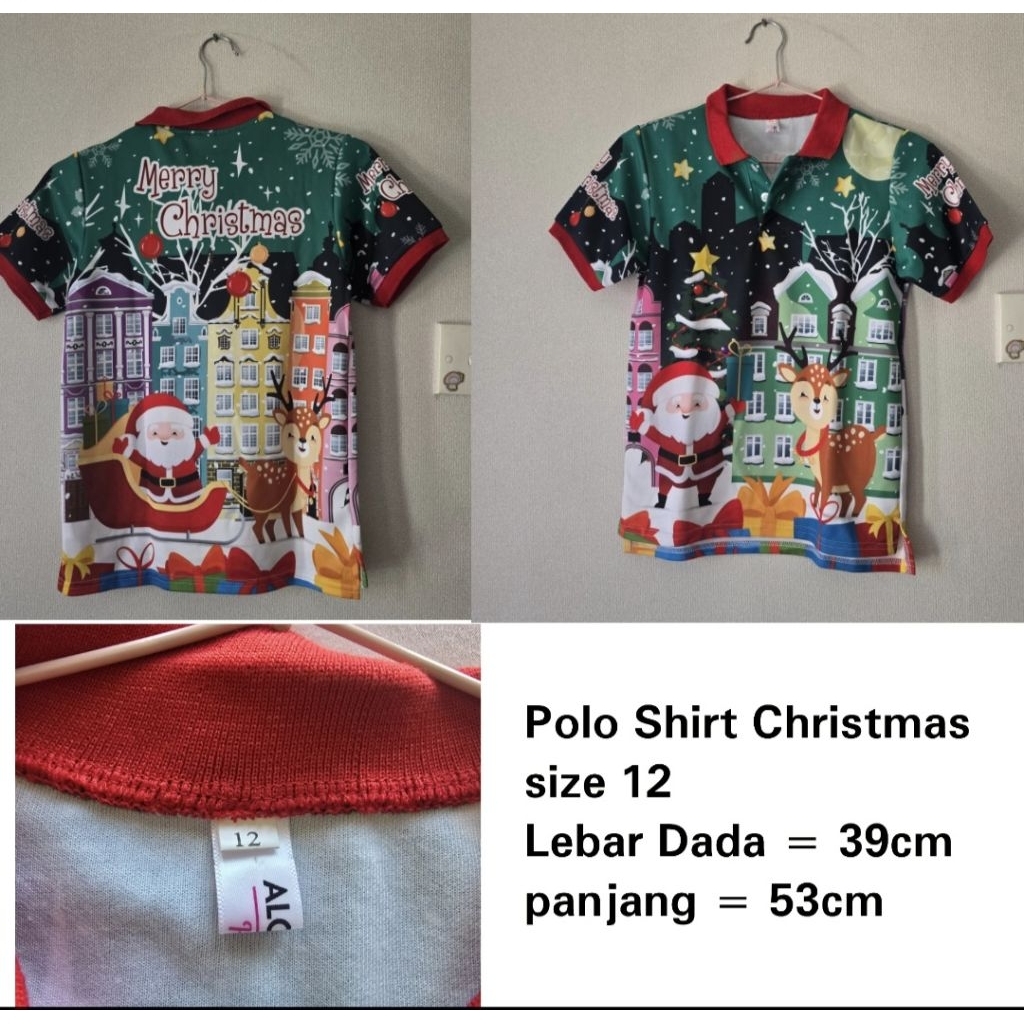 *PRELOVED* Polo shirt anak laki laki tema christmas