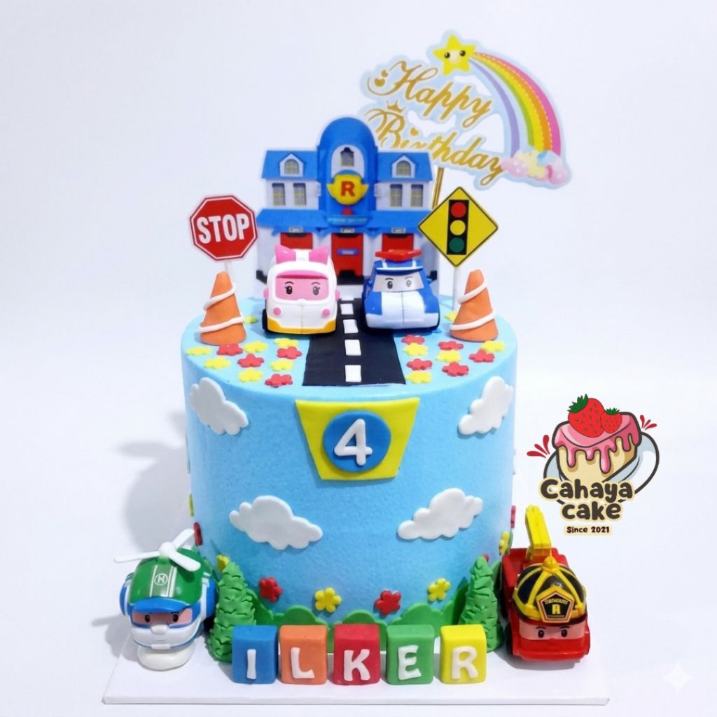 Kue Ulang Tahun Robocar / Robocar Cake / Kue Ultah Anak Laki Laki