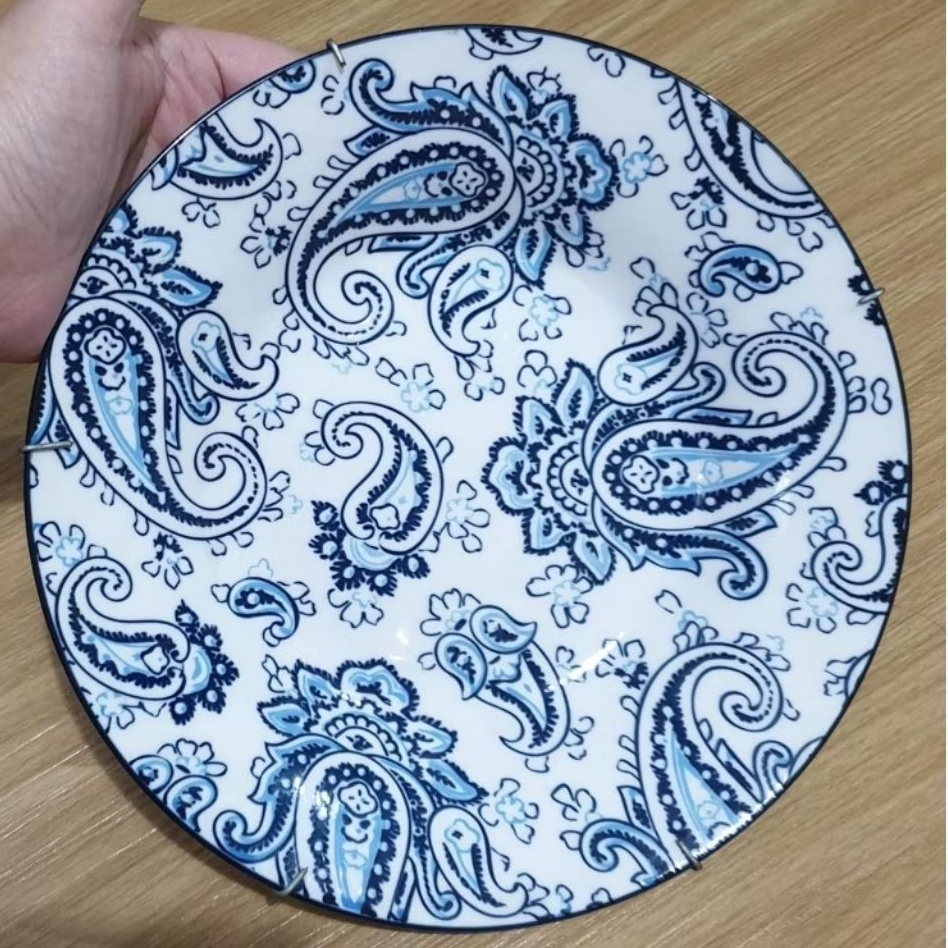 Piring hias keramik/pajangan piring biru putih