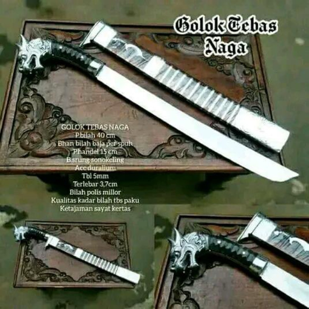 GOLOK KERJA KEBUNG BAJA PER NAGA 40 cm CIBATU