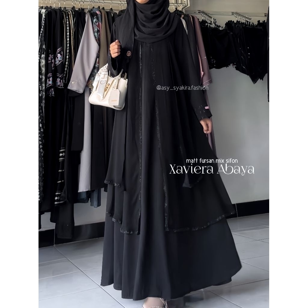 XAVIERA ABAYA - SYAKIRA ABAYA HITAM SIMPLE BY ASY SYAKIRA FASHION TEMBORO
