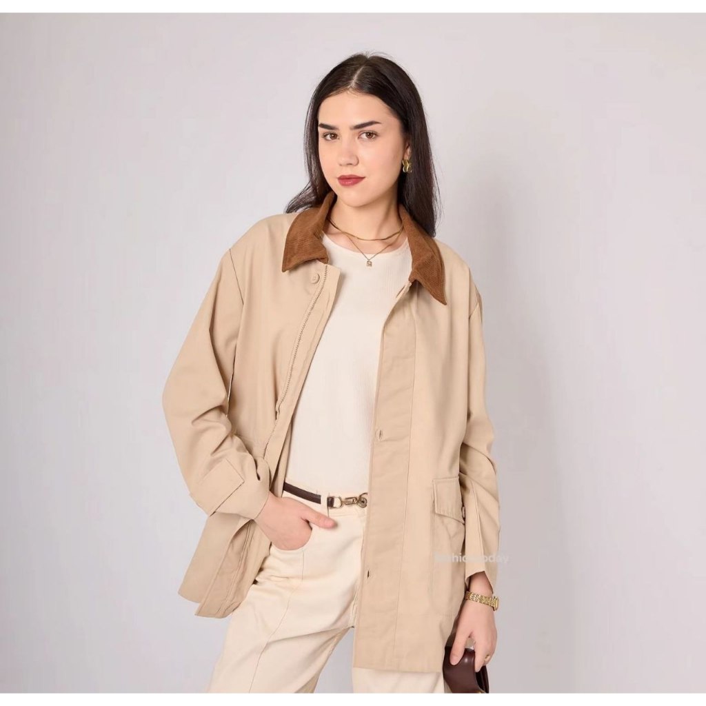Lara Barn Jacket Fashiontoday - Wanita Beige/Khaki stylish