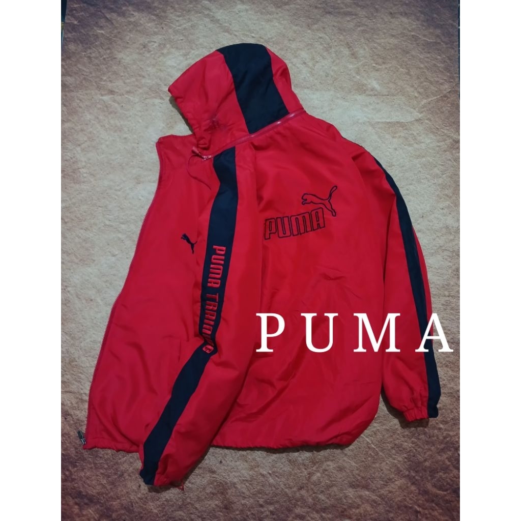 Jaket keren PUMA BIG LOGO puffer bekas pakai