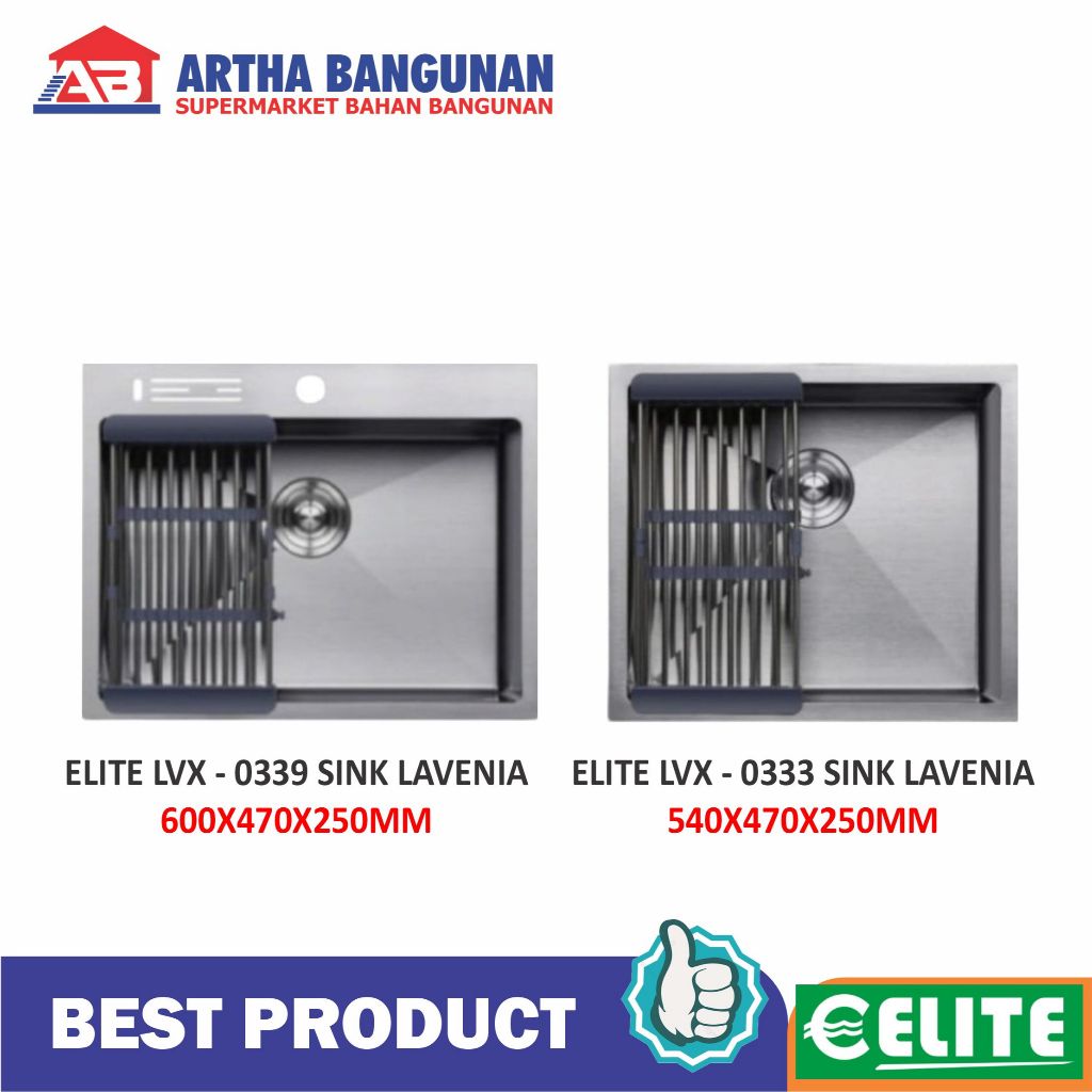 ELITE LVX 0339/0333 SINK PREMIUM LAVENIA 600X470X250MM