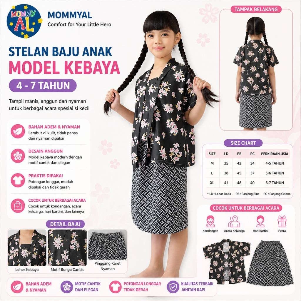 STELAN BAJU ANAK MODEL KEBAYA /BAJU KEBAYA ANAK/BAJU KEBAYA/BAJU MODEL KEBAYA