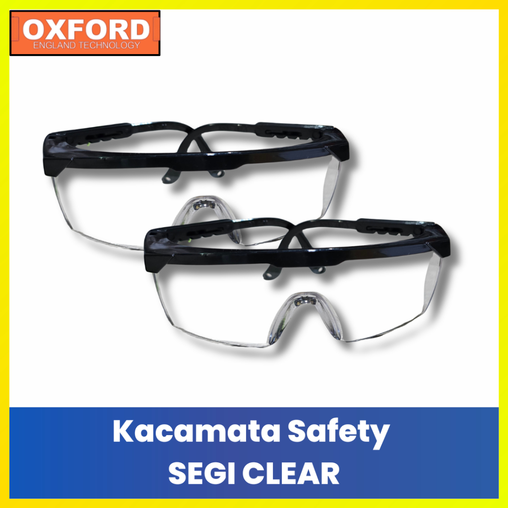OXFORD Kacamata Safety Segi Clear - Eyewear Protector Proyek Tukang Las
