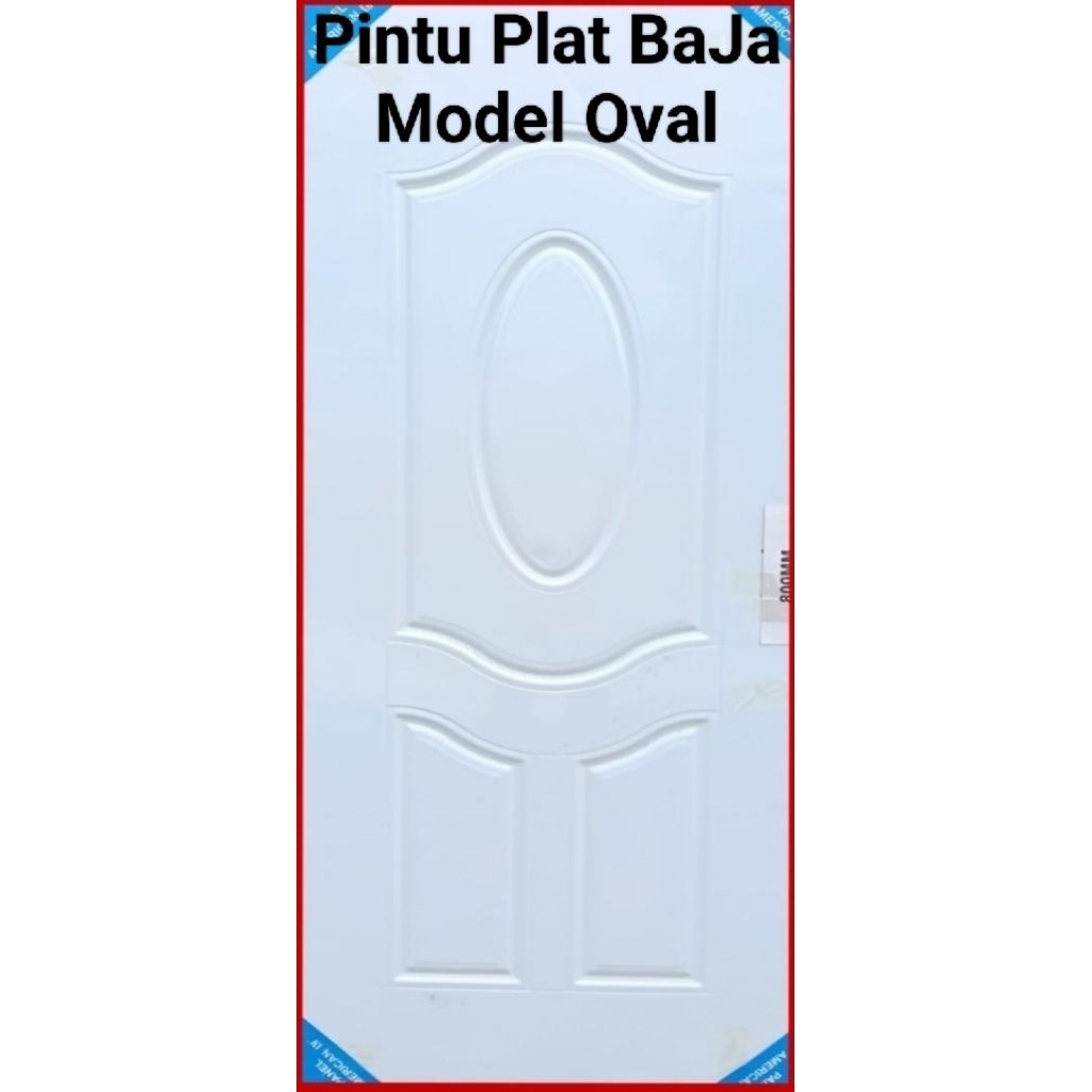 Pintu Plat Baja Desain Mewah, Elegan dan Klasik + Kusen ( White Series )