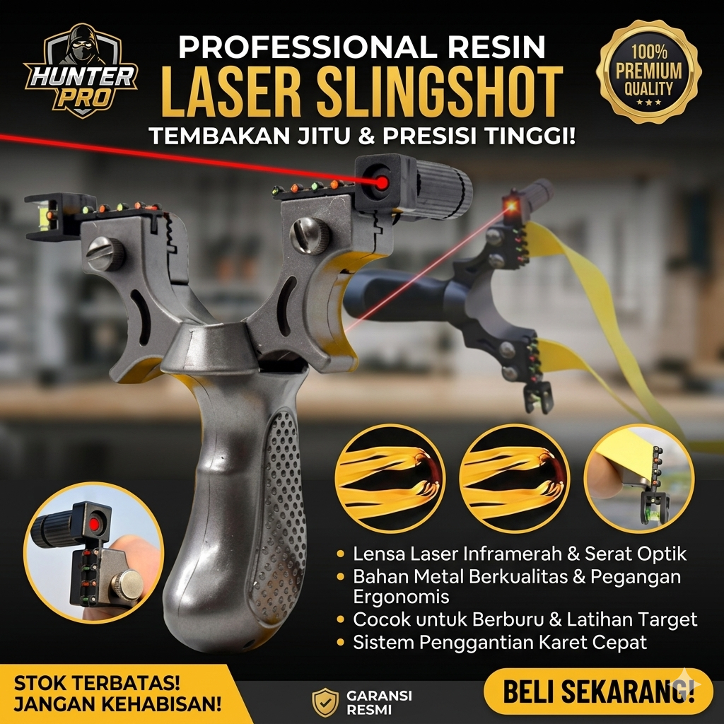 [ SUPER ] Ketapel Burung Ikan Paku Beton Allumunium 1Set Komplit BIG POWER KETAPEL LASER BERKWALITAS