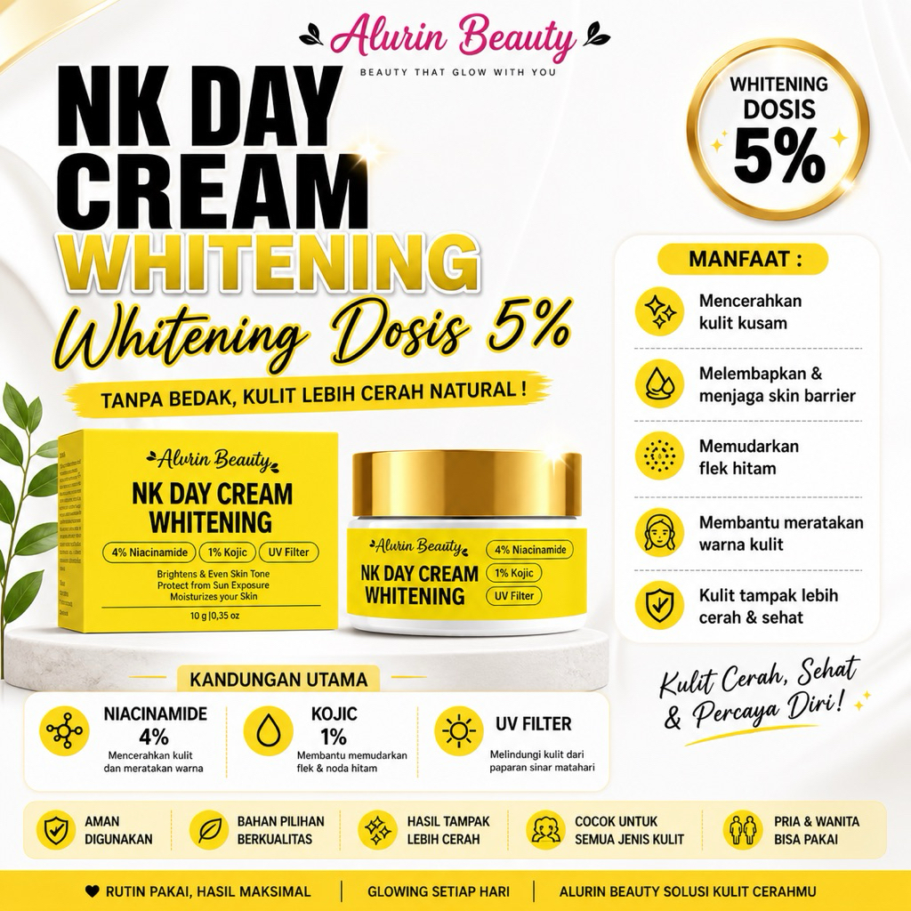 NK DAY CREAM 5% DOSIS WHITENING BY ALURIN BEAUTY