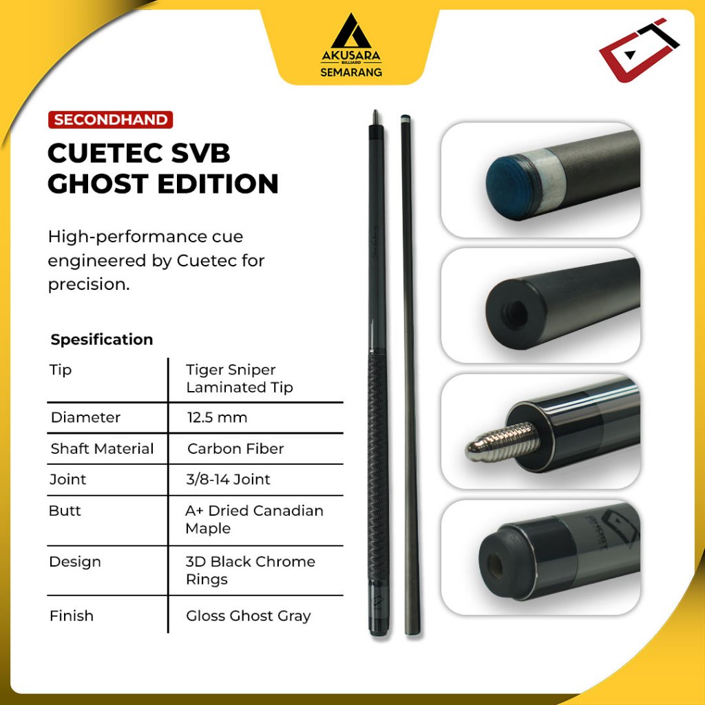 Stik Cuetec SVB Ghost Edition Carbon Cue set Play Billiard Pool - Second