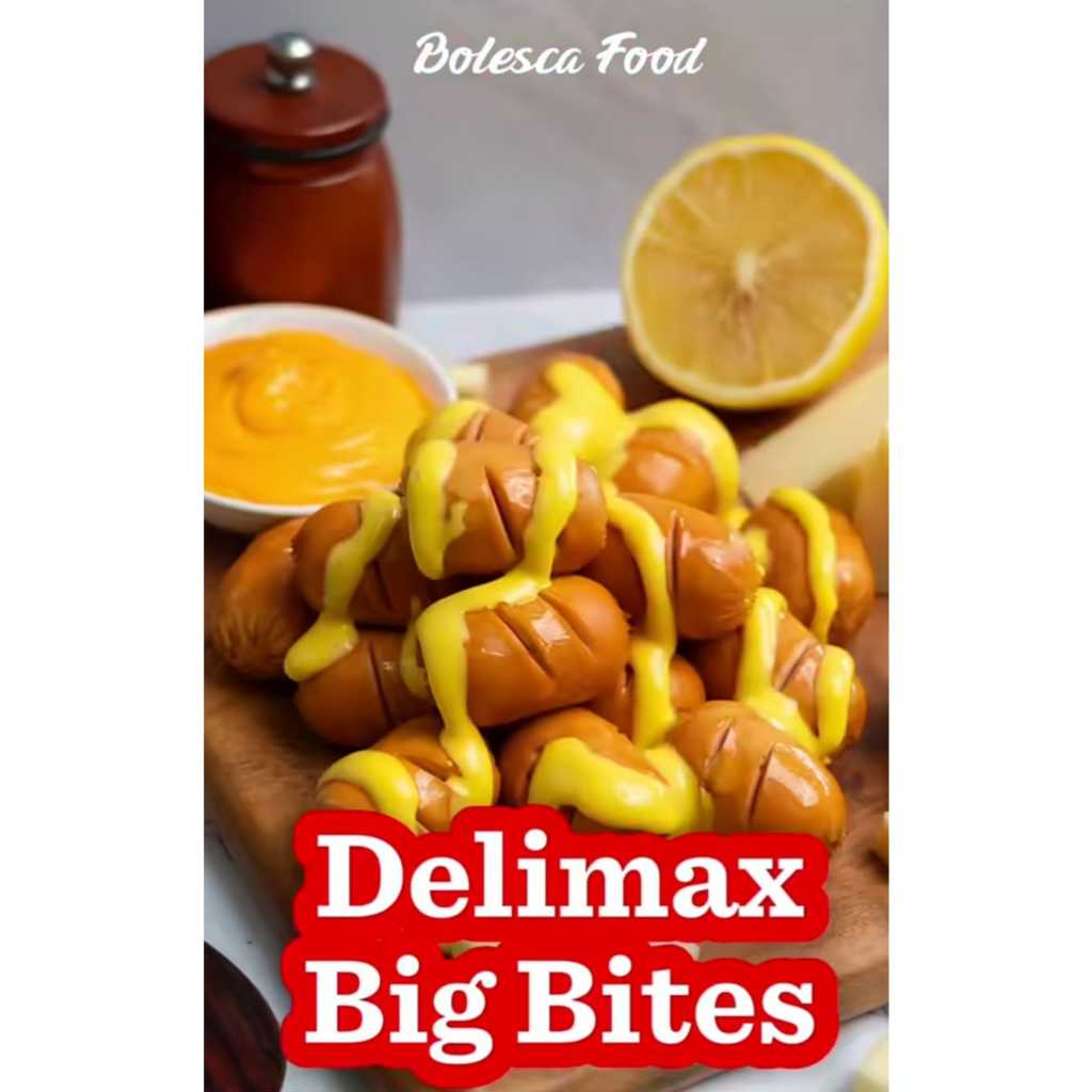 Delimax Sosis Big Bites Bratwurst Cheese 20's, melimpah keju didalamnya..