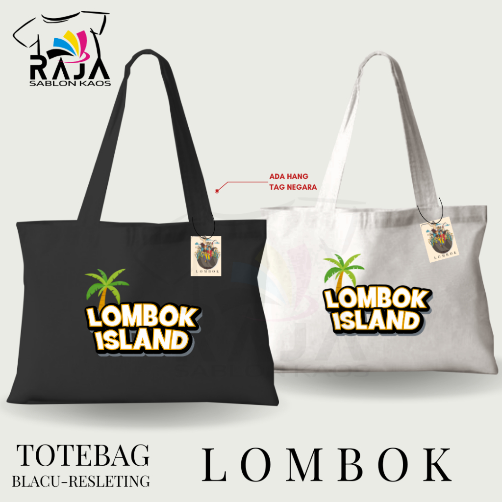 Raja Sablon Totebag Blacu Souvenir Tas Tote bag Oleh oleh Lombok Type 3