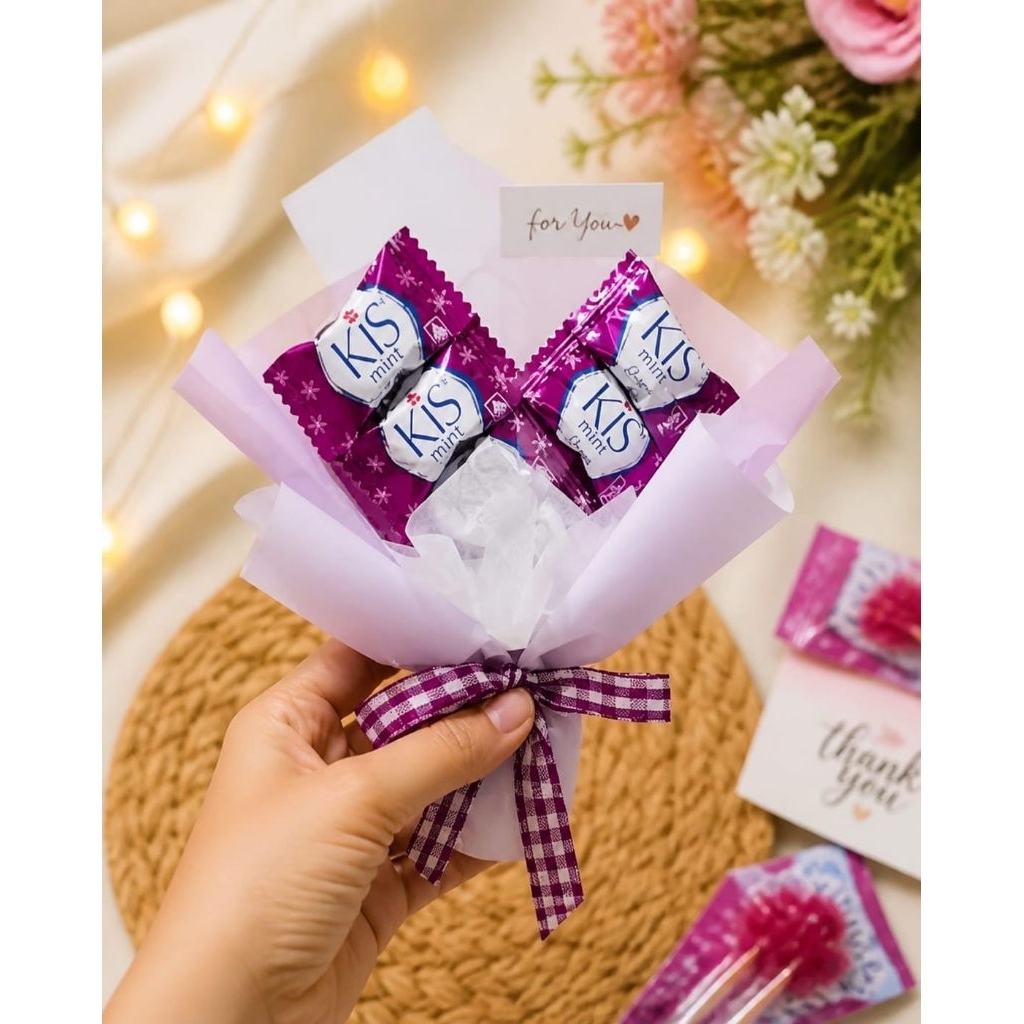 Buket Permen Mini / Buket permen kiss & Yupi / Gift Permen / Hadiah Buket