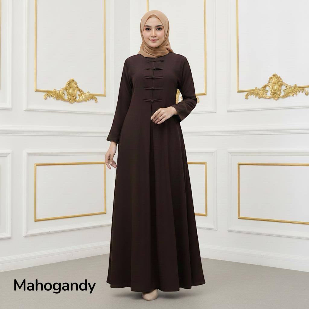 Abaya cheongsam anti uv meilan dress/ gamis model terbaru viral/ gaun pesta pernikahan kondangan jum