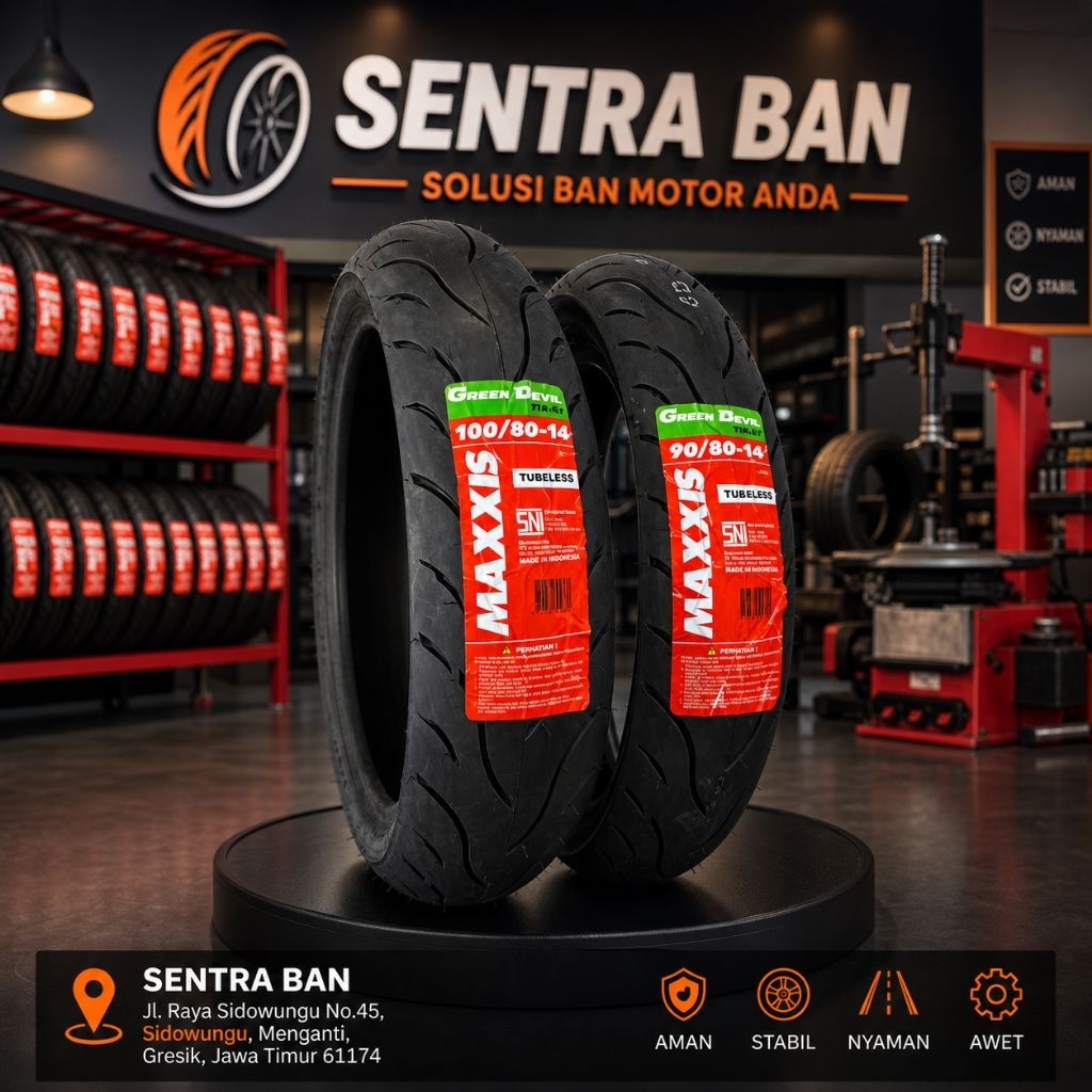 BAN MAXXIS GREEN DEVIL// BAN VARIO 125// BAN MAXXIS  90/80-14// BAN MAXXIS 100/80-14