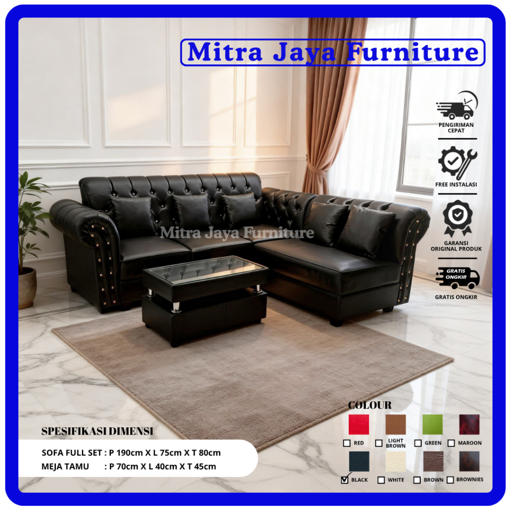 PROMO SOFA MINIMALIS L PUTUS KANCING