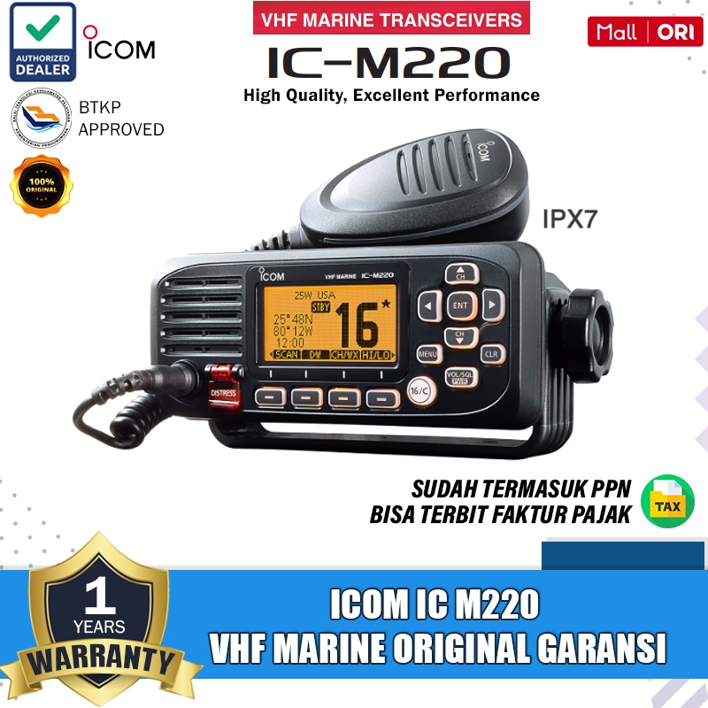ICOM IC M220 Vhf Marine Radio Rig Kapal Marine Icom M-220 M 220 Vhf Original Garansi