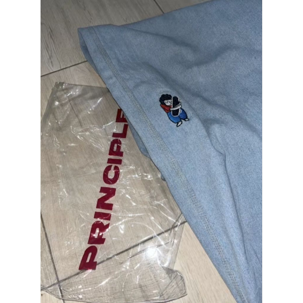 celana baggy principle blue size m
