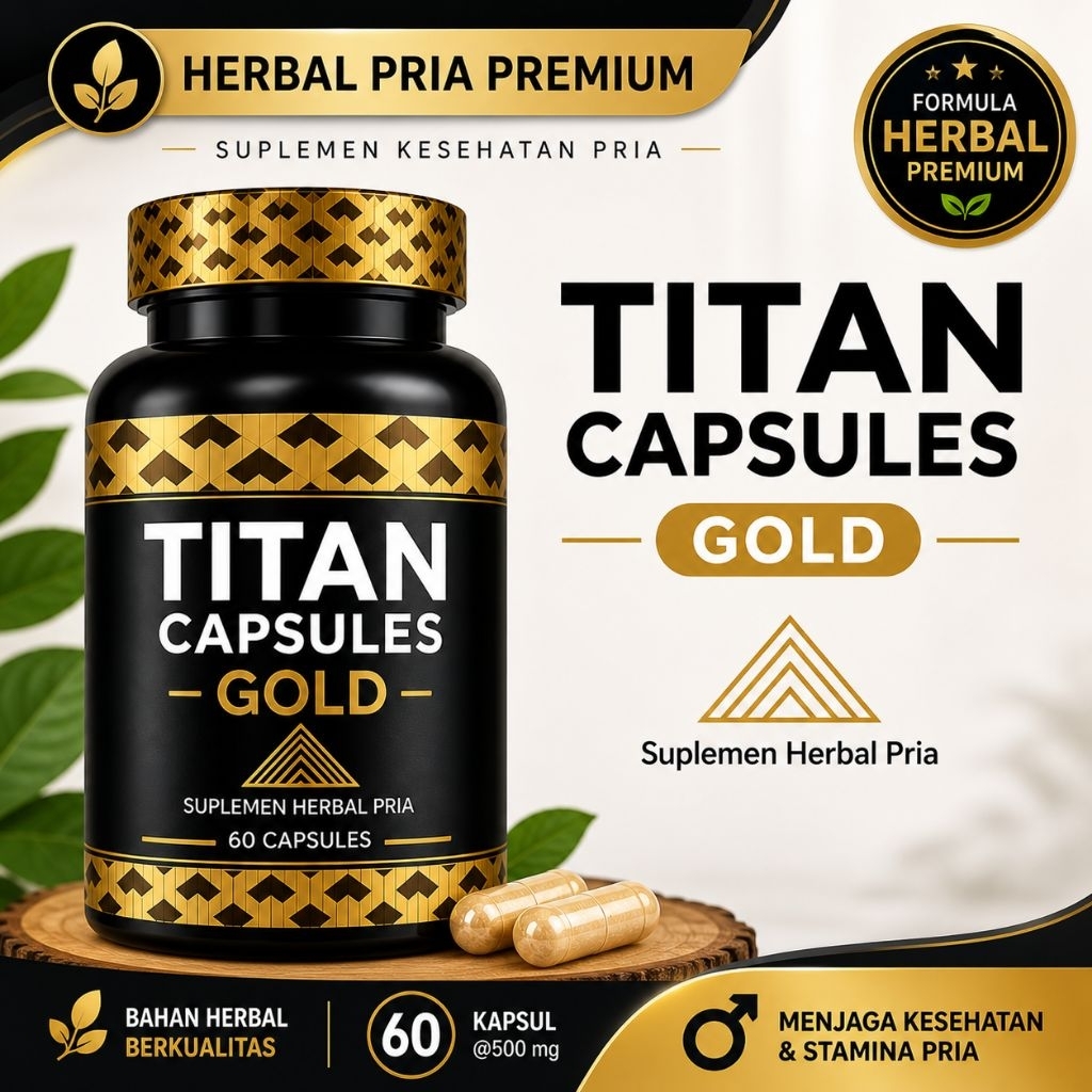 TITAN GOLD KAPSUL Suplemen Herbal Tradisional Alami Bantu Jaga Kesehatan & Stamina Optimal 100% Orig