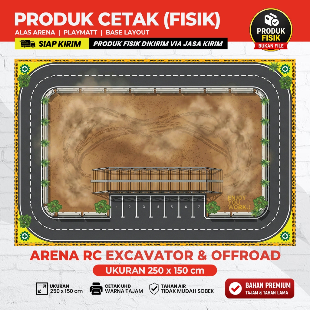 Alas Arena RC Excavator 2,5 x1,5 Meter | Cetak Banner RC Construction | Playmatt RC Excavator | Real