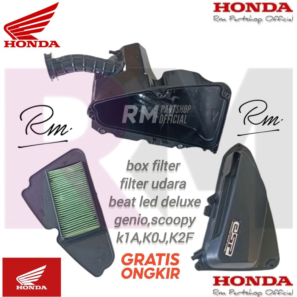 box filter udara genio k0j beat new deluxe street k1a scoopy new k2f tutup filter saringan udara