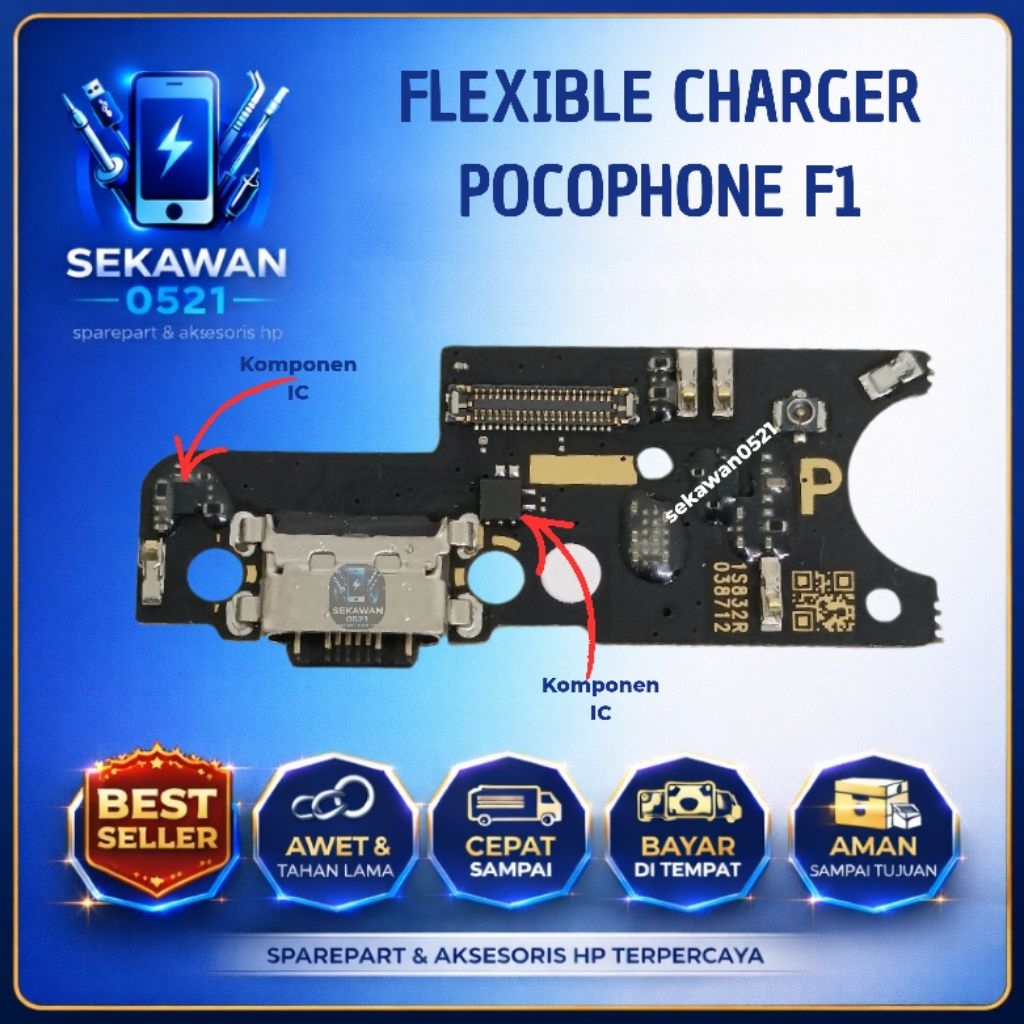 Flexible Charger Poco F1 IC Full – Charging Port Flex Pocophone F1 Konektor Cas Premium