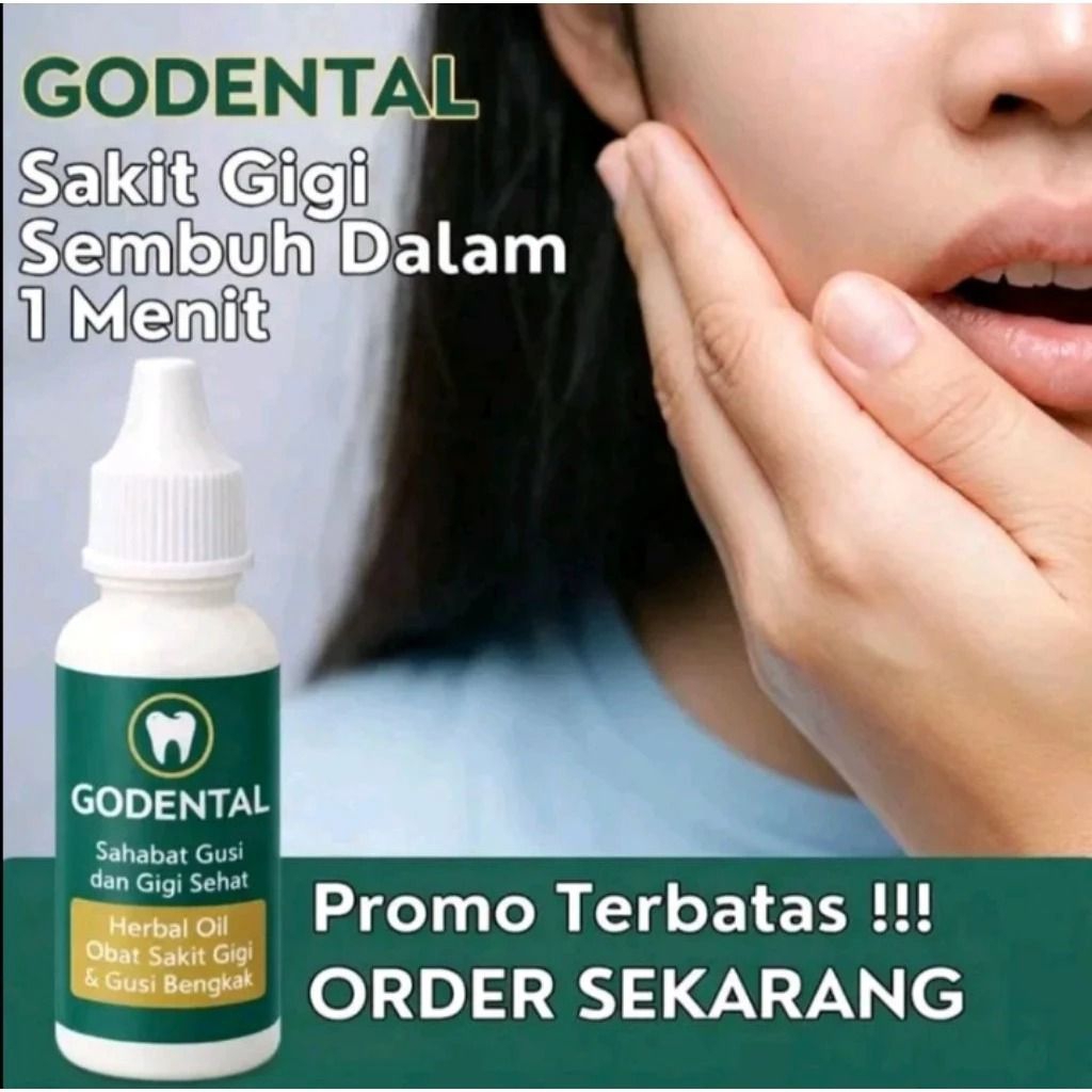 GODENTAL obat perontok gigi berlubang, obat sakit gigi, obat penghancur gigi berlubang