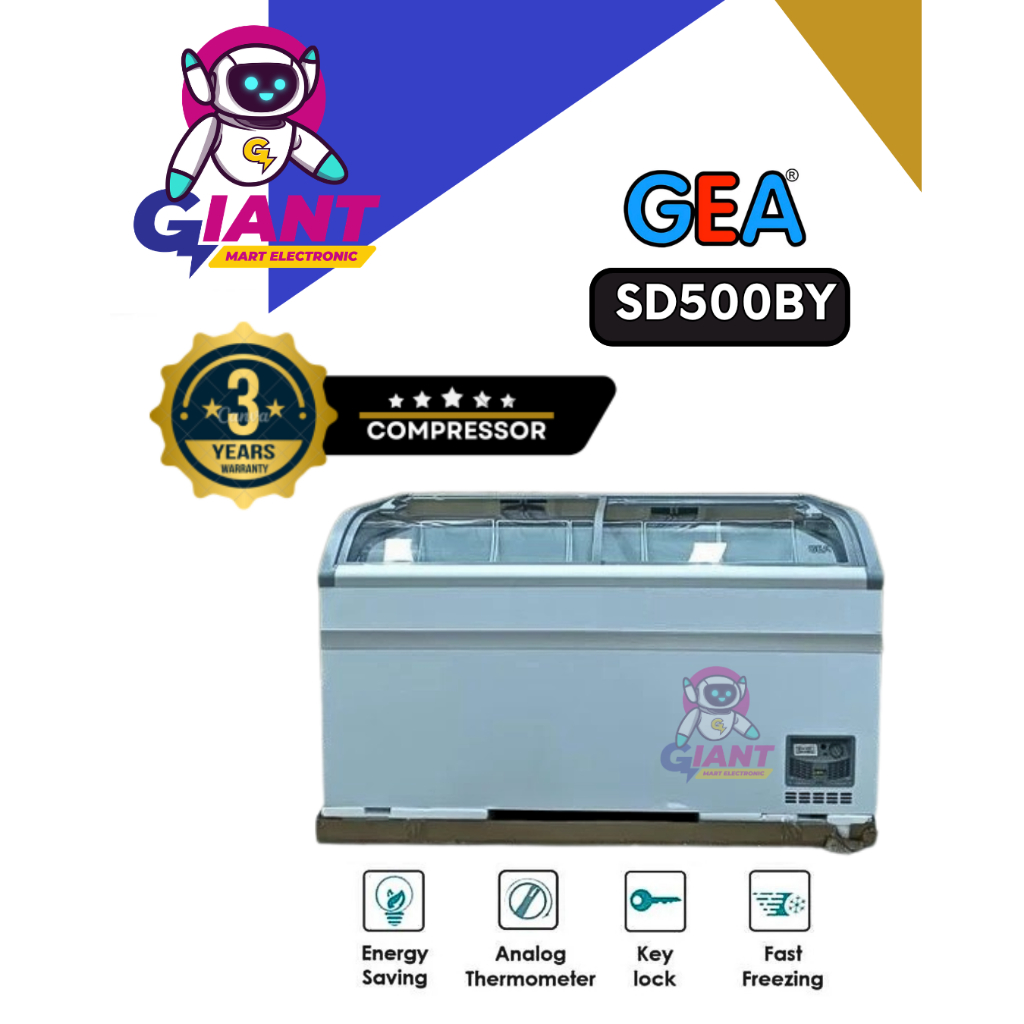 SLIDING GLASS FREEZER GEA SD500BY / SD-500BY / SD-500-BY 500 LITER