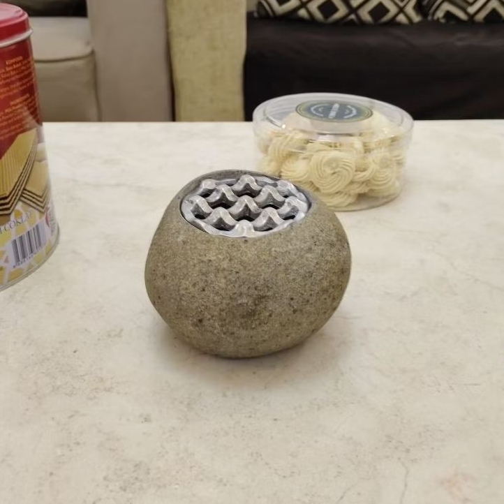 TEMPAT ABU ROKOK /ASBAK BATU ALAM 10CM ASLI BATU