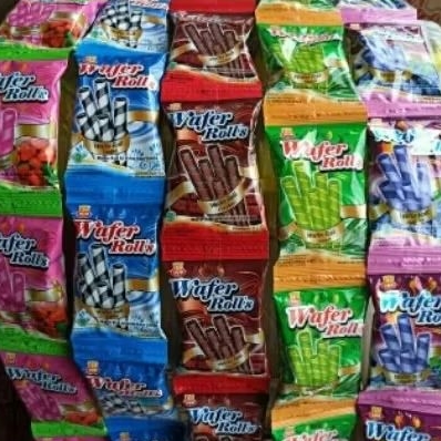 WAFER ROLLS RENCENG (1 RENCENG - ISI 10PCS), CEMILAN SNACK JADUL MAKANAN RINGAN