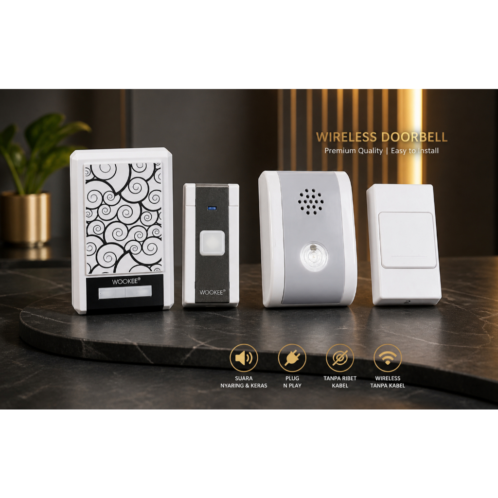 Bel Rumah Tanpa Kabel Wireless Doorbell Wireless / Bel Pintu Rumah Tanpa Kabel Door Bell Wireless AC