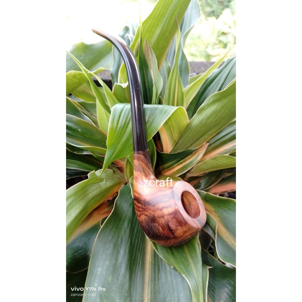 pipa cangklong tembakau bahan tanduk asli dan kayu  sonokeling cangklong tembakau  handmade