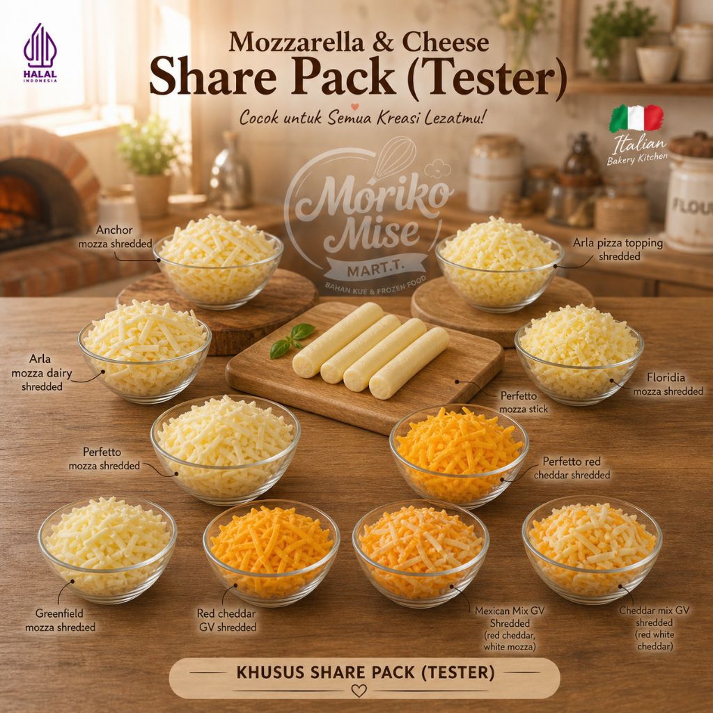 [ Mozza / Red Cheddar ] 150 gr / 250 gr Arla Pizza Topping / Anchor / Greenfields / Perfetto / Flori
