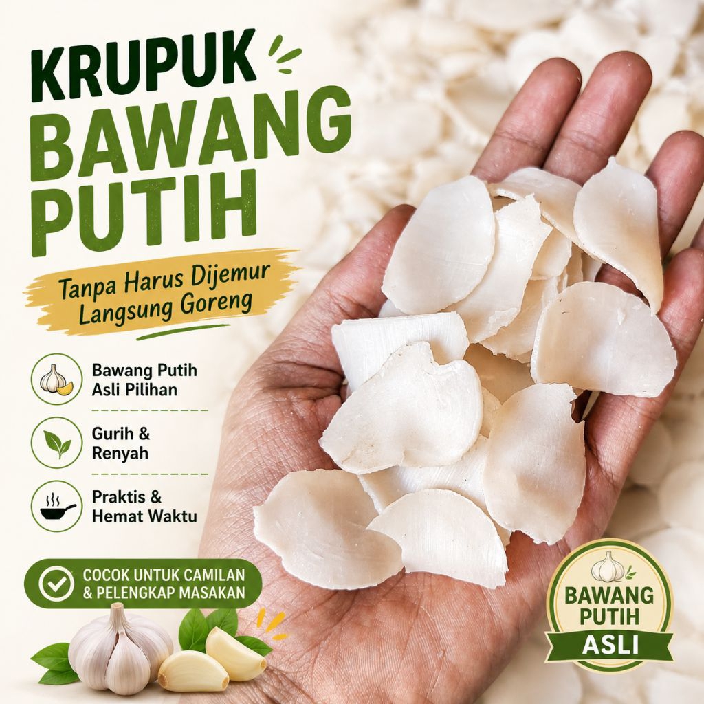KRUPUK BAWANG PUTIH Krupuk Murah Krupuk Mentah Kiloan Gurih