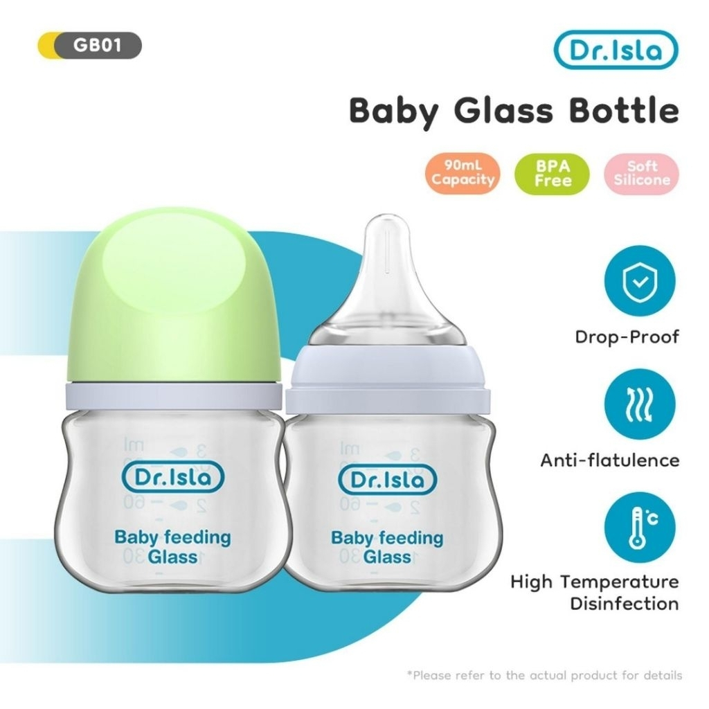 Dr.isla Botol Susu Bayi Newborn 90ml/160ml Anti-flatulence Botol Dot BPA Free Botol Bayi Newborn Bot