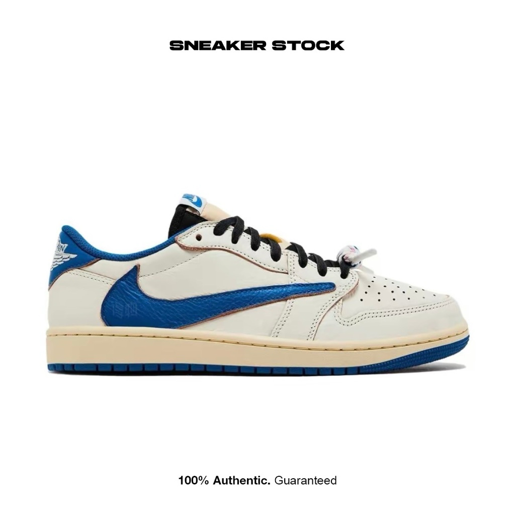Nike Air Jordan 1 Low x Fragment Design x Travis Scott SP White Blue 100% Original BNIB