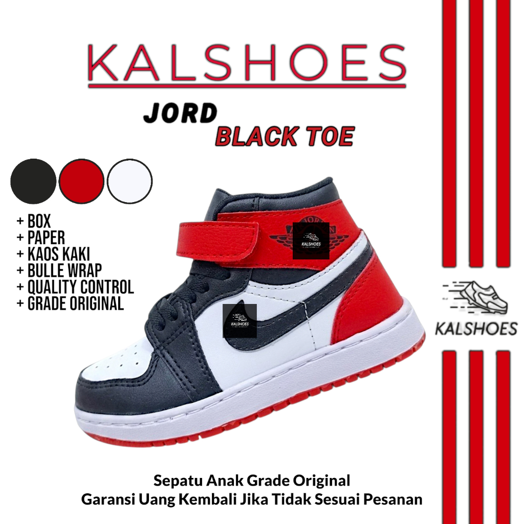 Sepatu Anak Jordan Grade Original Anak Cowok Laki Laki Umur 3 4 5 6 7 8 9 10 Tahun Empuk Dan Ringan