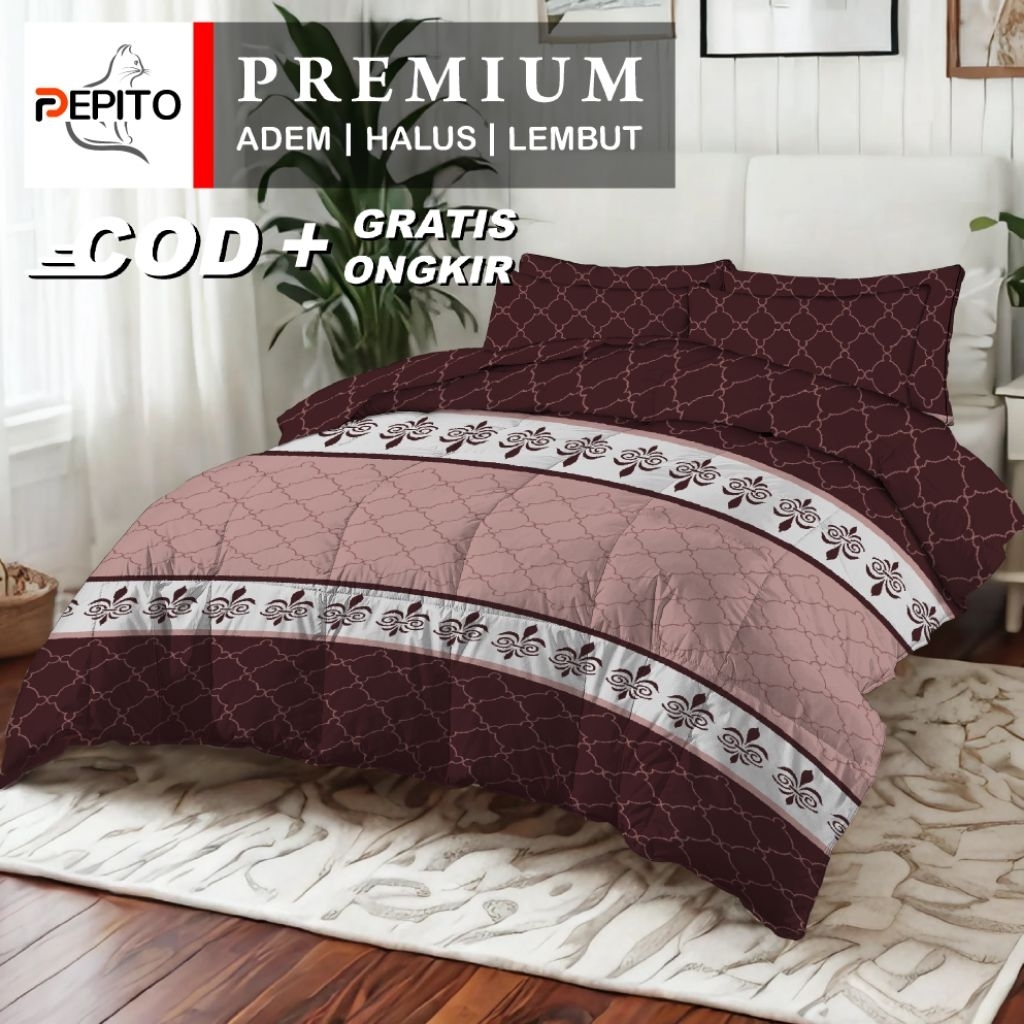 Bedcover Set Premium Tinggi 30 cm - 140x200 / 160x200 / 180x200 / 200x200 - Pepito