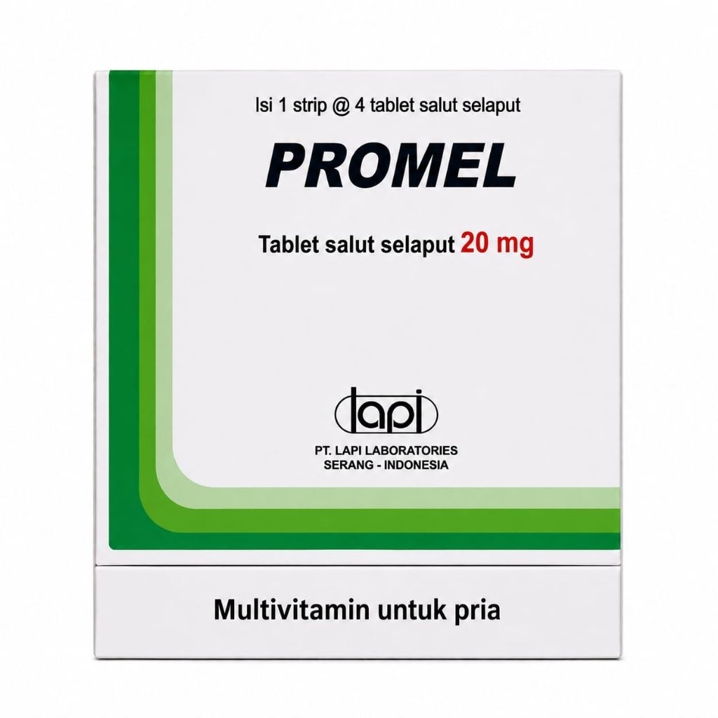 multivitamin promel 20 mg 1 box isi 4 tablet lapi - original 100%