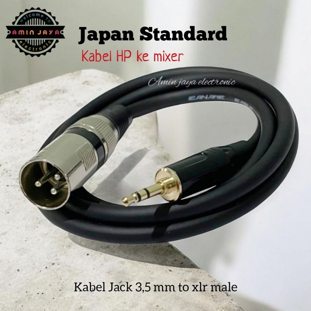 Kabel aux jack audio 3,5 stereo to jack xlr male kabel hp ke mixer
