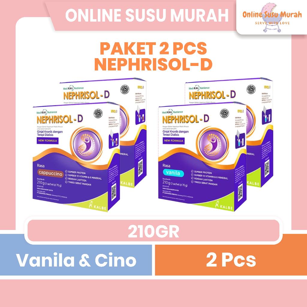 NEPHRISOL - D VANILA CAPUCINNO PAKET 2 KOTAK 210 GR NEPHRISOL-D 210GR SUSU DEWASA SSKD