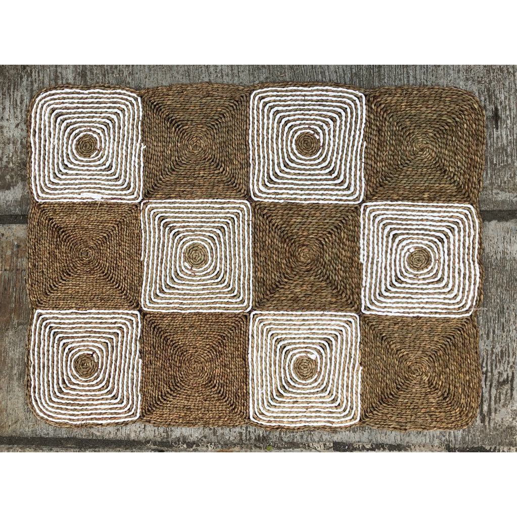 Karpet Catur Anyaman Mendong/ Rug Mendong Jahit Natural/ Karpet Mendong Jahit Anyaman Natural Fiber