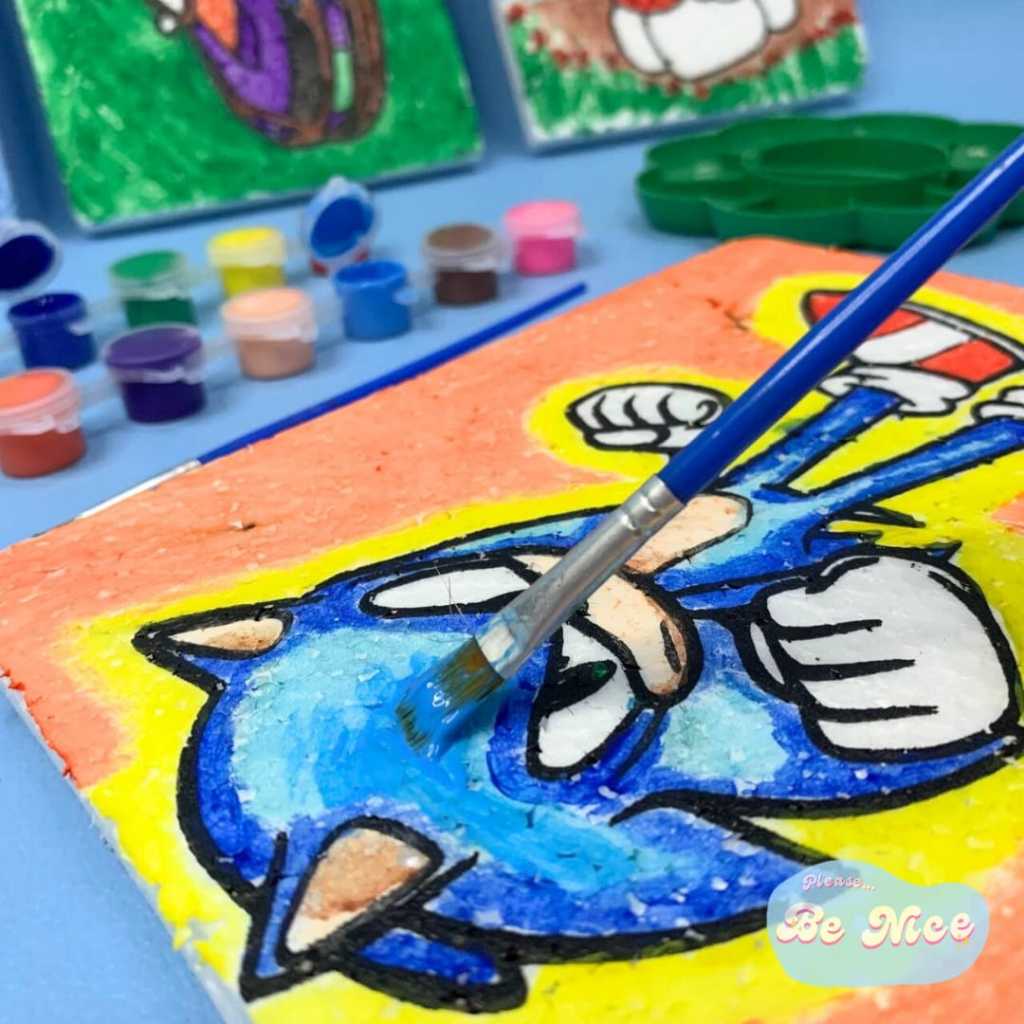 Paket Hemat Ekonomis Lengkap Painting Kit Mewarnai Styrofoam Lukis Anak Sterofoam Styrofom Seterofom