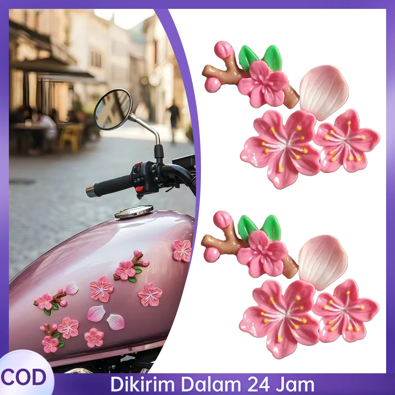 32pcs/Set Stiker Bunga Kap Mobil Penempelan Mulus Stiker 3D Bunga Dasbor Mobil Stiker Bunga Mobil Un