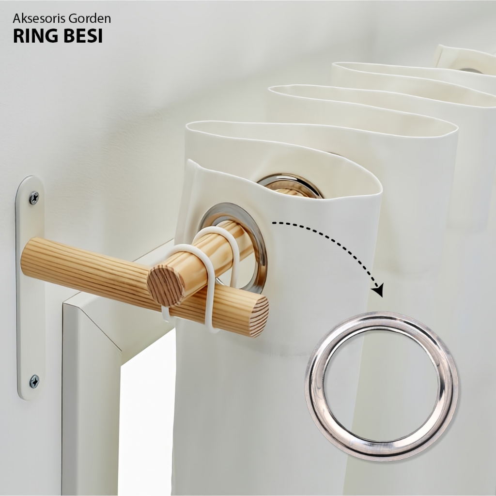 Ring Gorden Besi Chrome Silver - Eyelet Gorden Metal Bulat Harga Per PCS