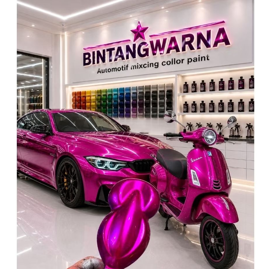 CAT WARNA PINK CANDY  jenis pu cat Fing candy cat pink candy cat mobil cat motor cat duco cat candy 