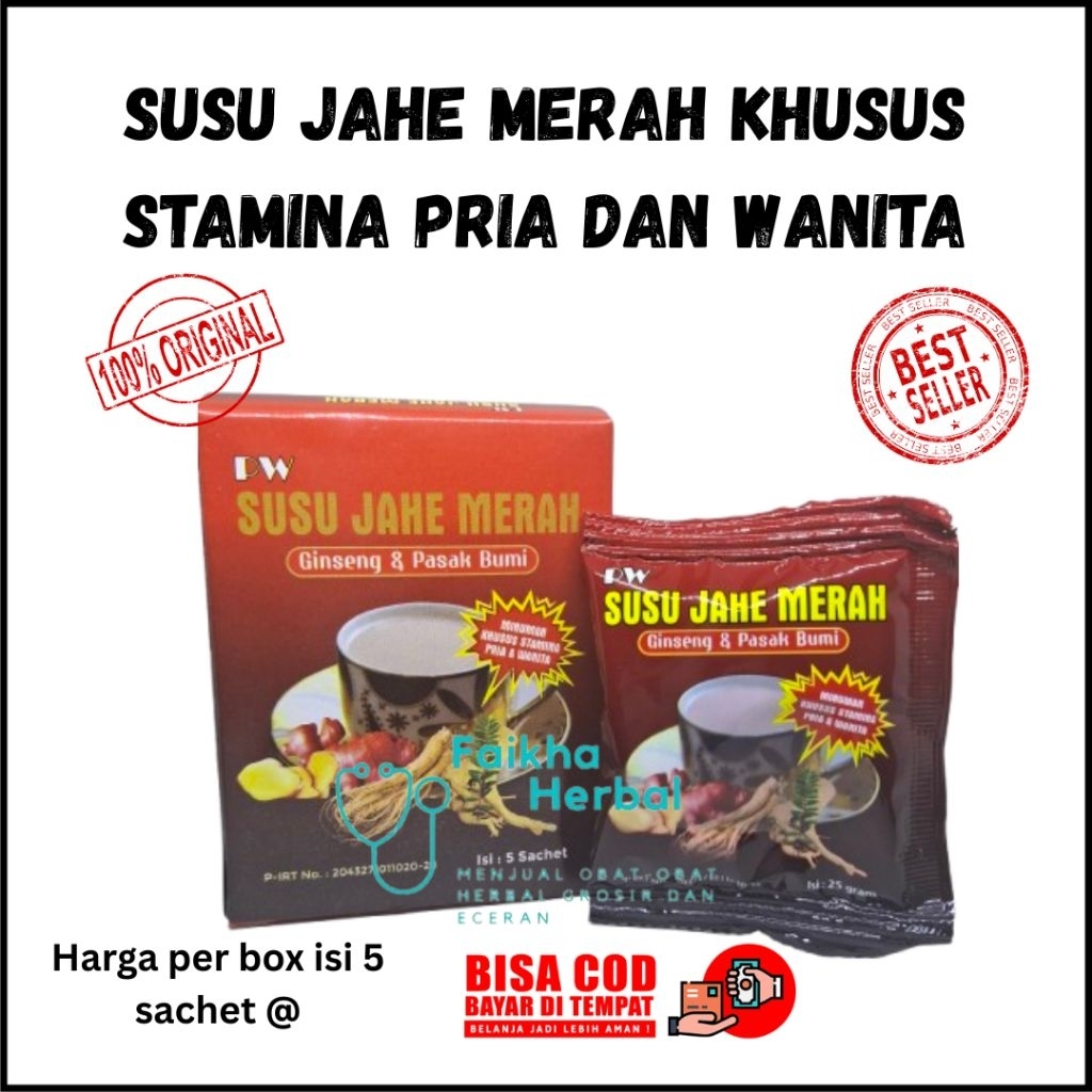 Susu Jahe Merah Ginseng isi 5 Sachet Khusus Pria Wanita