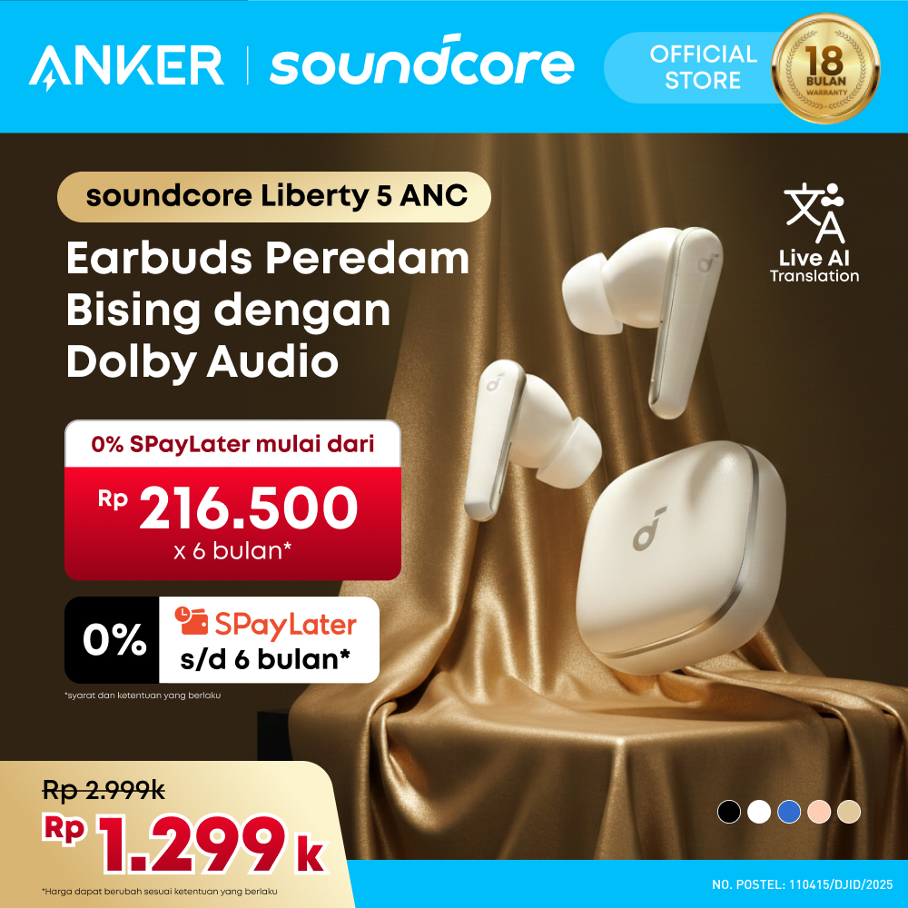 Soundcore Liberty 5 ANC by Anker, Noise-Cancelling Wireless Earbuds, 2x Stronger Voice Reduction, Re