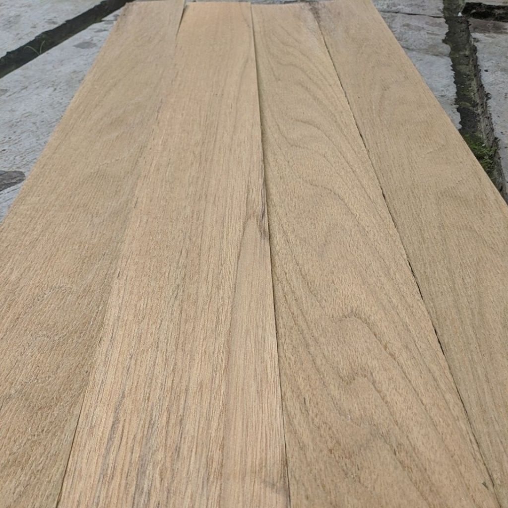 veneer kayu jati 2,5mm x 14 x 55-80 cm solid wood lamelas